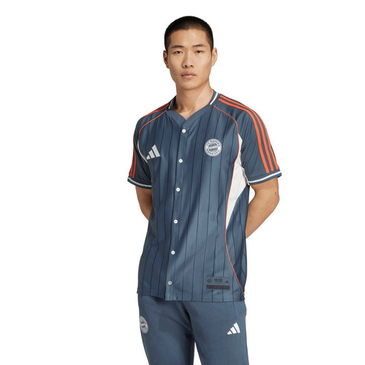 Bayern Munich adidas US Pack Full-Button Baseball Jersey - Gray
