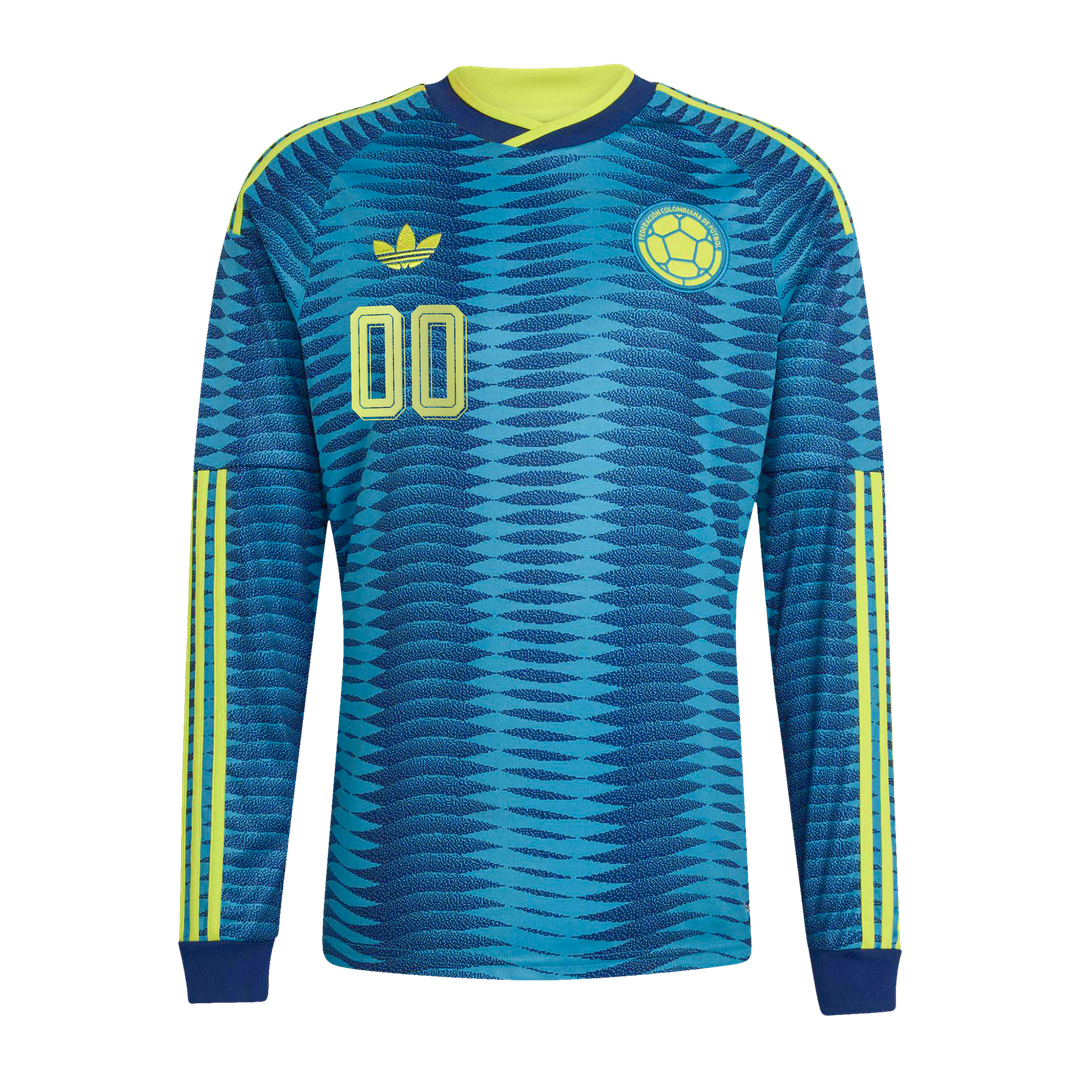 Colombia National Team adidas 2026 Away Replica Long Sleeve Custom Jersey - Turquoise