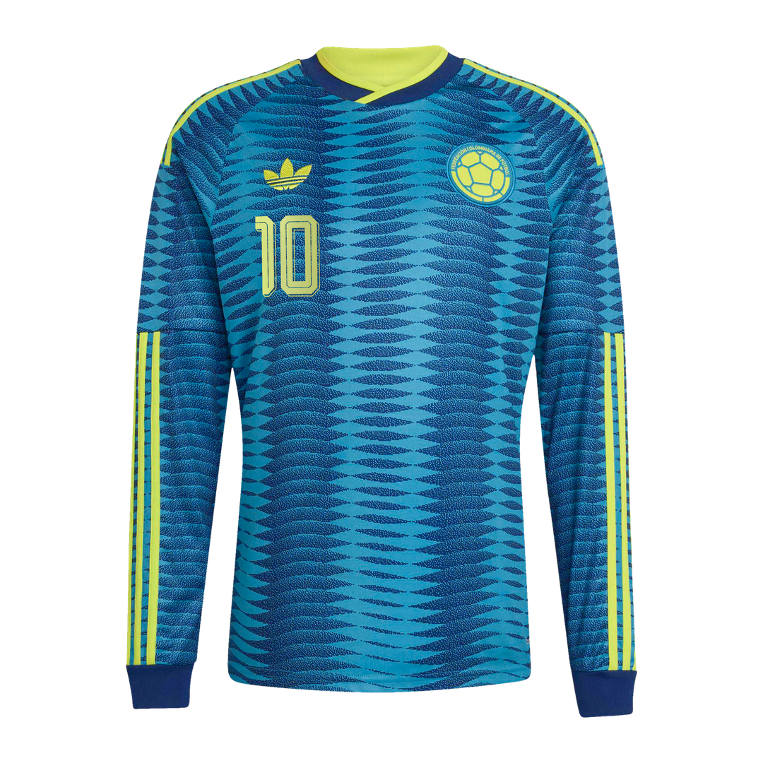 James Rodríguez Colombia National Team adidas 2026 Away Replica Long Sleeve Jersey - Turquoise
