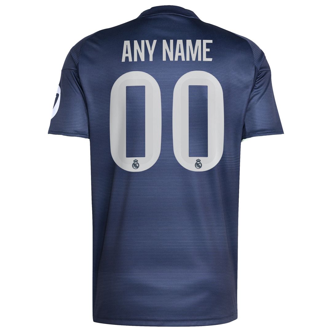 Real Madrid adidas 2025/26 Away Replica Custom Jersey - Blue