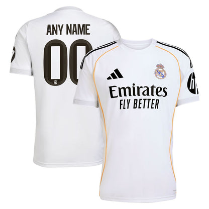Real Madrid adidas 2025/26 Home Replica Custom Jersey - White