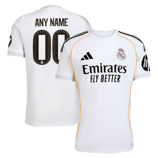Real Madrid adidas 2025/26 Home Replica Custom Jersey - White