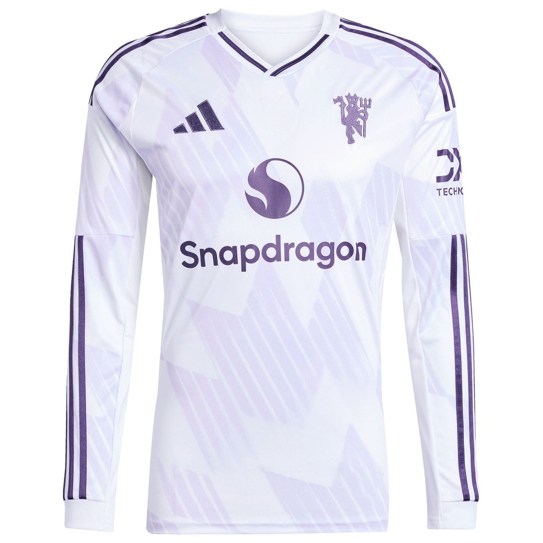 Amad Diallo Manchester United adidas 2025/26 Away Replica Long Sleeve Player Jersey - White