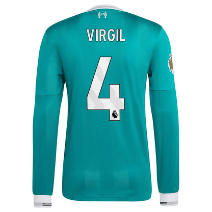 Virgil van Dijk Liverpool adidas 2025/26 Third Authentic Long Sleeve Player Jersey - Green