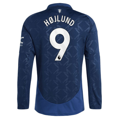 Rasmus Højlund Manchester United adidas 2024/25 Away Replica Long Sleeve Player Jersey - Navy