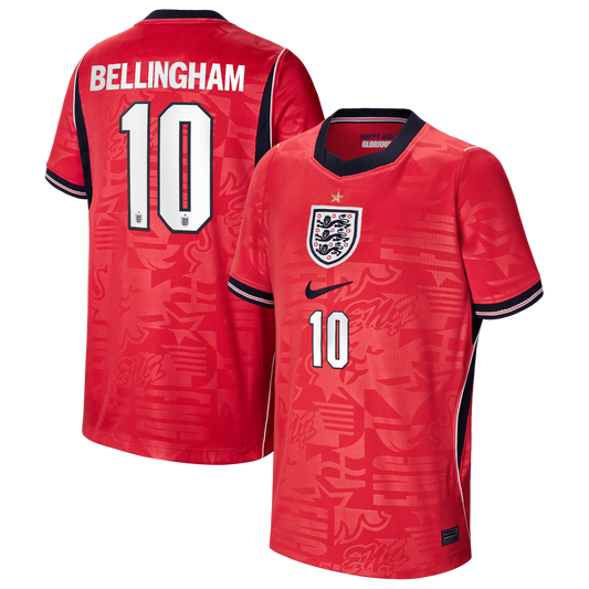 Jude Bellingham England National Team Nike Youth 2026 Away Stadium Replica Jersey - Red