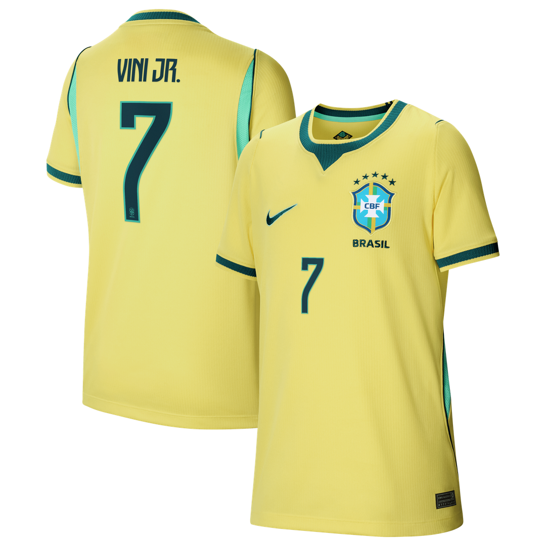 Vini Jr. Brazil National Team Nike Youth 2026 Home Stadium Replica Jersey - Yellow
