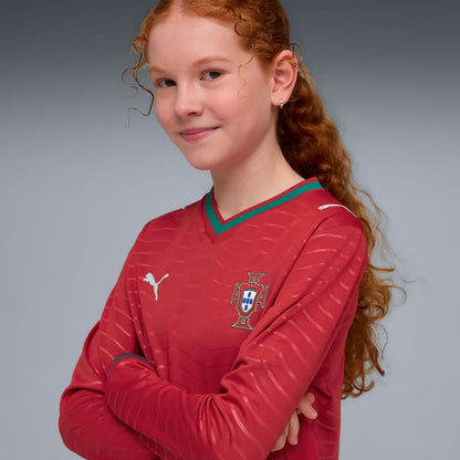 Portugal National Team Puma Youth 2026 Home Replica Long Sleeve Jersey - Red
