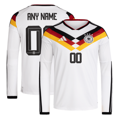 Germany National Team adidas 2026 Home Replica Long Sleeve Custom Jersey - White