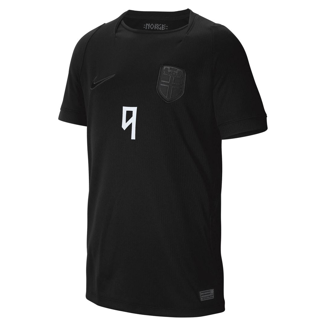 Erling Haaland Norway National Team Nike Youth 2026 Away Stadium Replica Jersey - Black