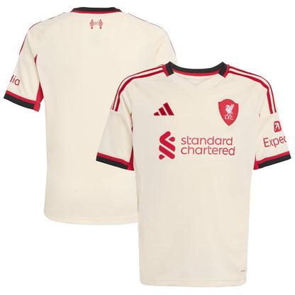 Liverpool adidas Youth 2025/26 Away Replica Jersey - White