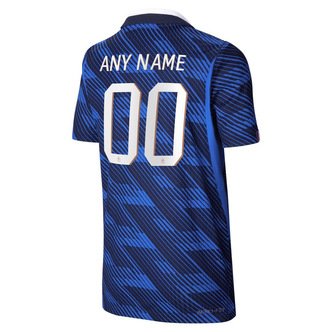 France National Team Nike Youth 2026 Home Match Authentic Custom Jersey - Blue