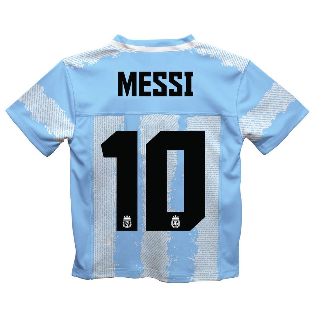 Lionel Messi Argentina National Team Vive La Fete  Football Jersey - Light Blue