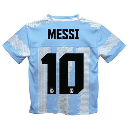 Lionel Messi Argentina National Team Vive La Fete  Football Jersey - Light Blue