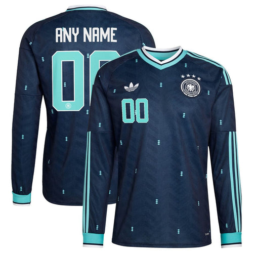 Germany National Team adidas 2026 Away Replica Long Sleeve Custom Jersey - Navy
