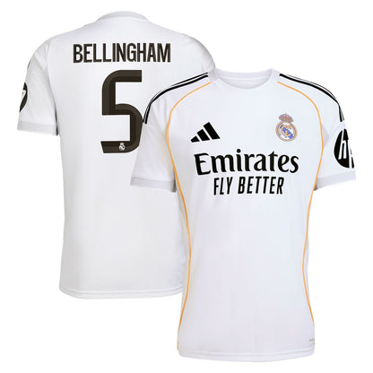 Jude Bellingham Real Madrid adidas 2025/26 Home Replica Jersey - White