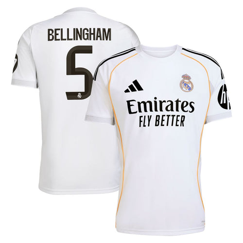 Jude Bellingham Real Madrid adidas 2025/26 Home Replica Jersey - White