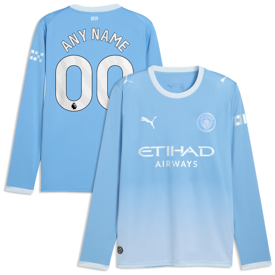 Manchester City Puma 2026/27 Home Replica Long Sleeve Custom Jersey - Light Blue