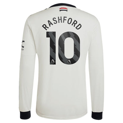 Marcus Rashford Manchester United adidas Originals  2024/25 Third Replica Long Sleeve Jersey - Cream