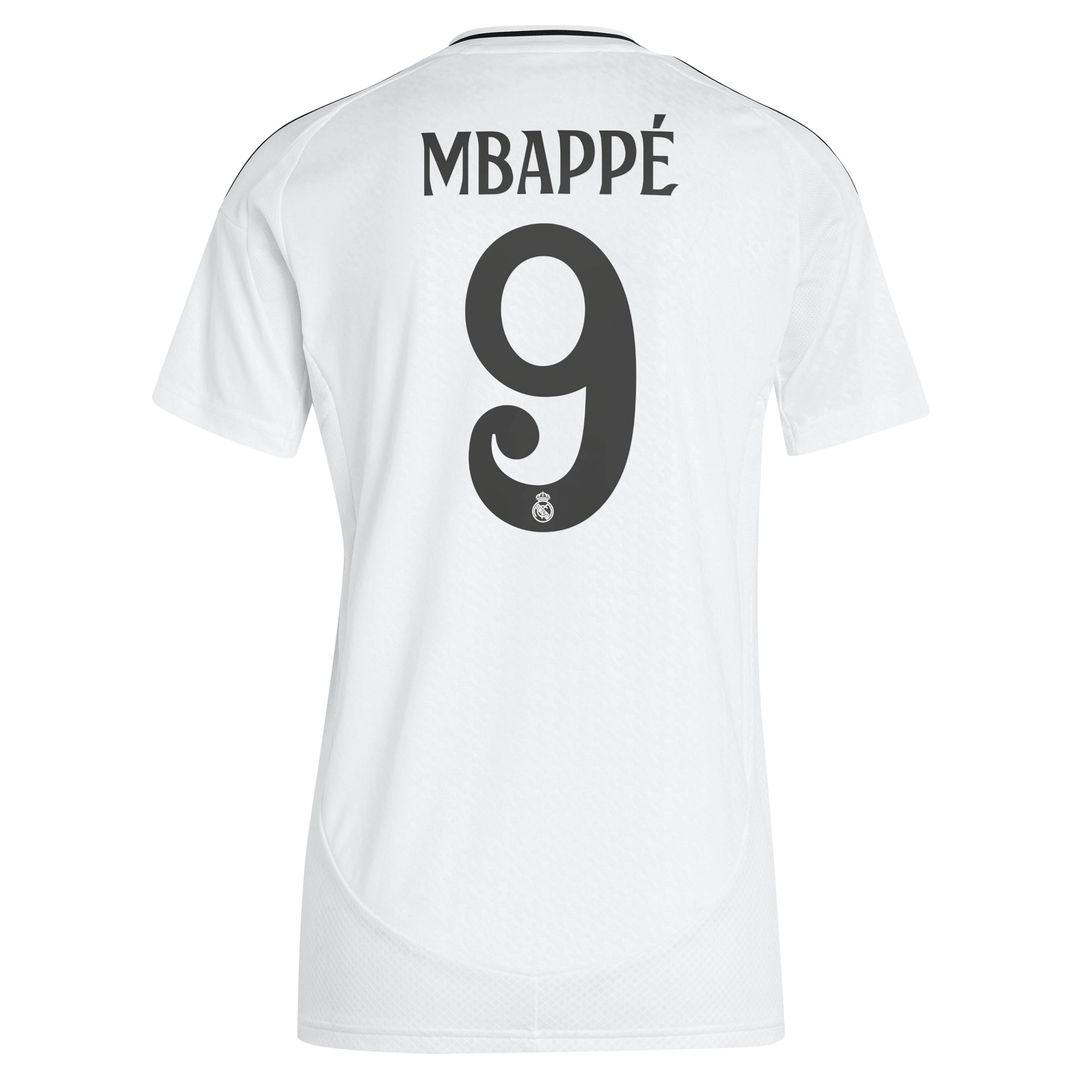 Kylian Mbappé Real Madrid adidas Women's 2024/25 Home Replica Player Jersey - White