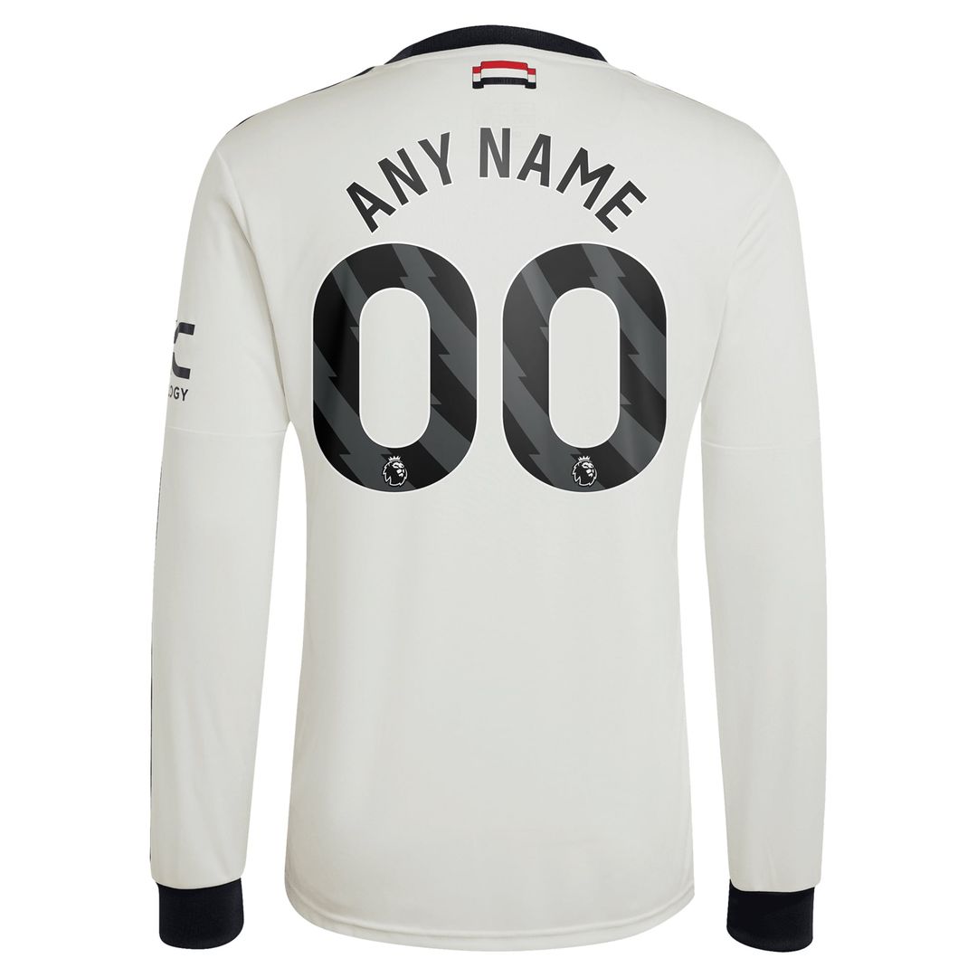 Manchester United adidas 2024/25 Away Replica Long Sleeve Custom Jersey - Navy