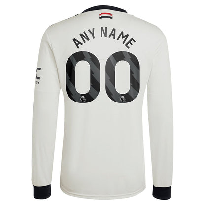 Manchester United adidas 2024/25 Away Replica Long Sleeve Custom Jersey - Navy