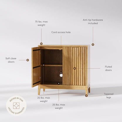 Modern Fluted Sideboard Cabinet – Stylish Entryway & Living Room Storage