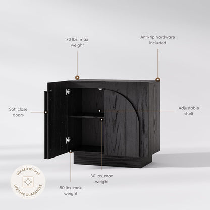 Mid-Century Modern Storage Cabinet – Arched Door Sideboard