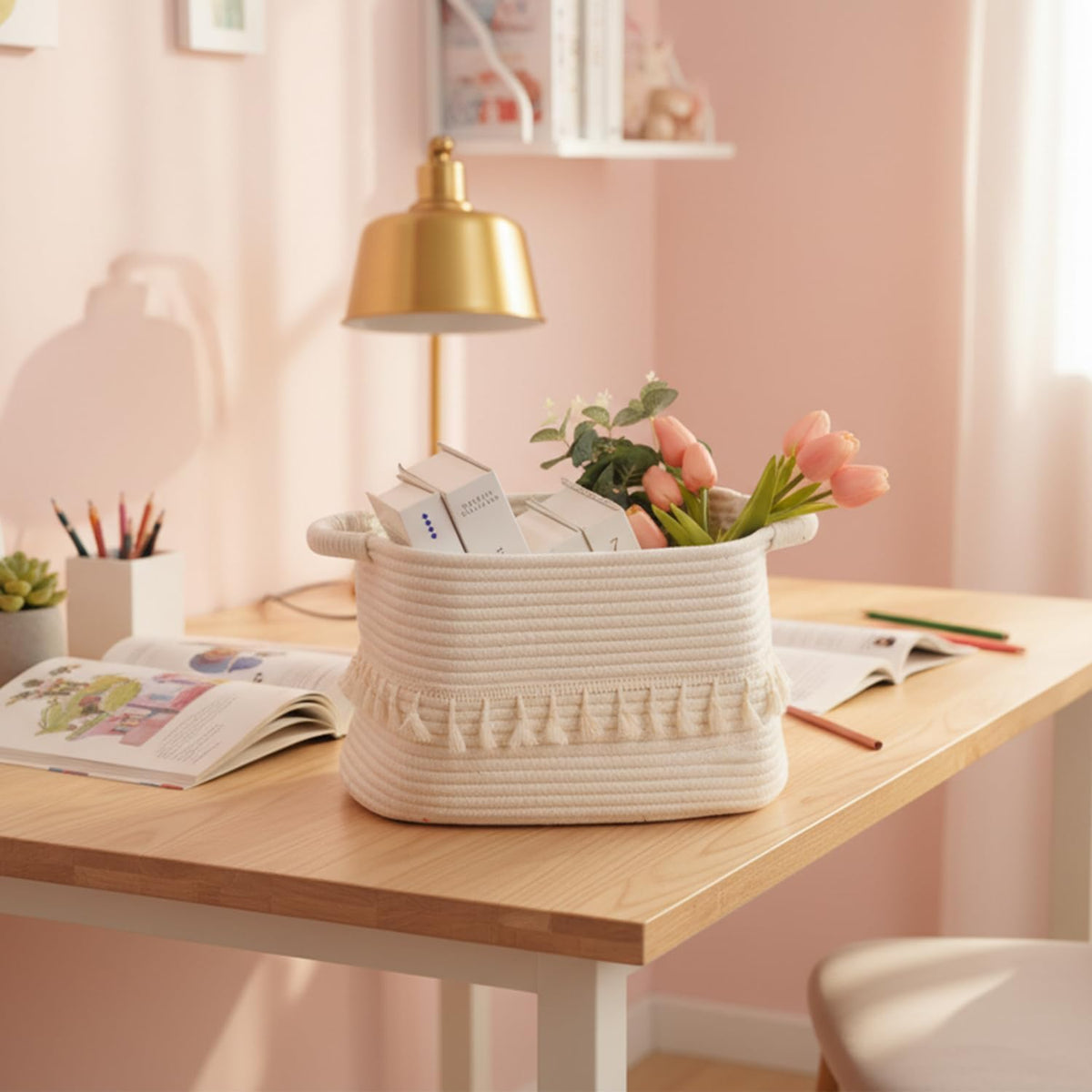 Woven Cotton Rope Storage Baskets – Stylish Home Organizer