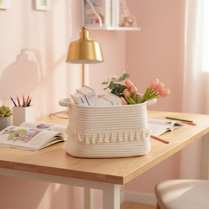 Woven Cotton Rope Storage Baskets – Stylish Home Organizer