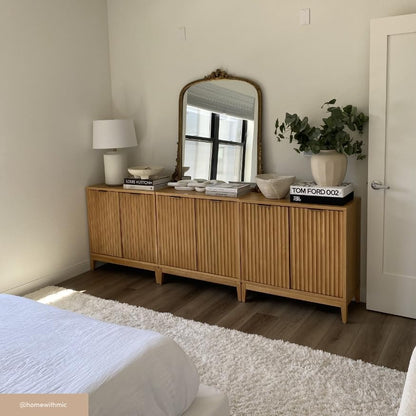 Modern Fluted Sideboard Cabinet – Stylish Entryway & Living Room Storage