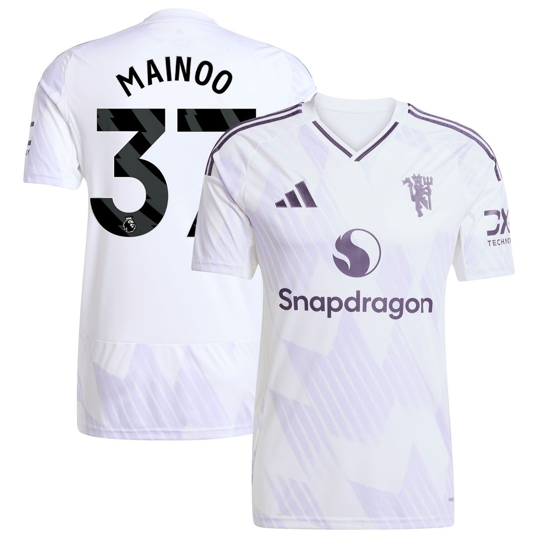 Kobbie Mainoo Manchester United adidas 2025/26 Away Replica Player Jersey - White