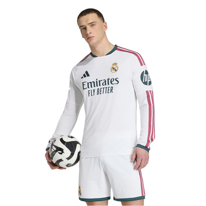 Real Madrid adidas 2026/27 Home On-Field Authentic Patch Long Sleeve Jersey - White