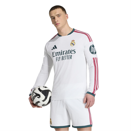 Real Madrid adidas 2026/27 Home On-Field Authentic Patch Long Sleeve Jersey - White