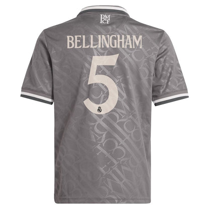 Jude Bellingham Real Madrid adidas Originals Youth 2024/25 Third Replica Player Jersey - Charcoal
