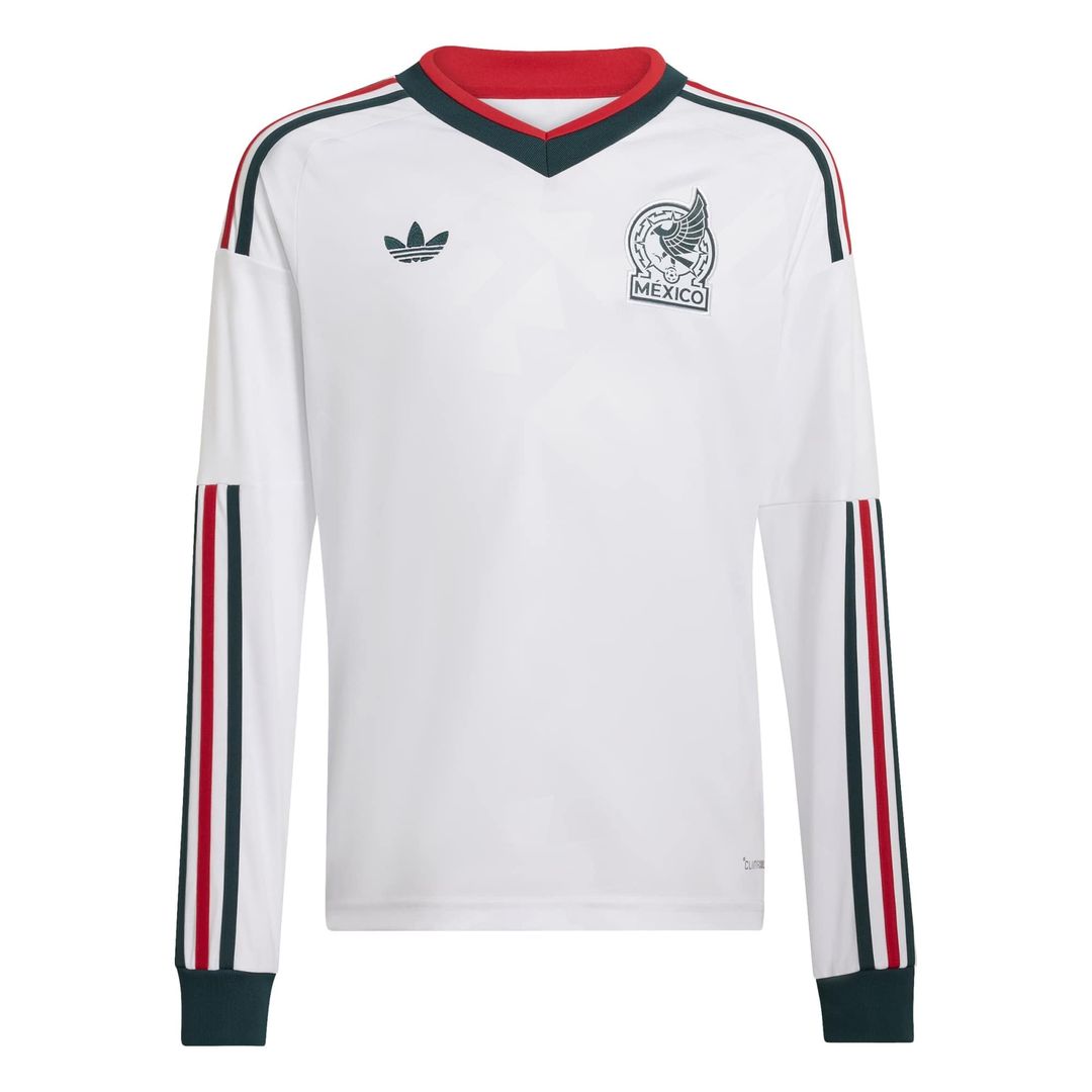 Mexico National Team adidas Youth 2026 Away Replica Long Sleeve Jersey - White