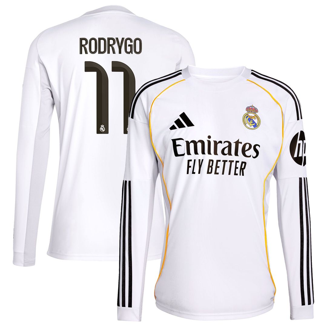 Rodrygo Real Madrid adidas 2025/26 Home Replica Jersey - White