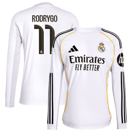 Rodrygo Real Madrid adidas 2025/26 Home Replica Jersey - White