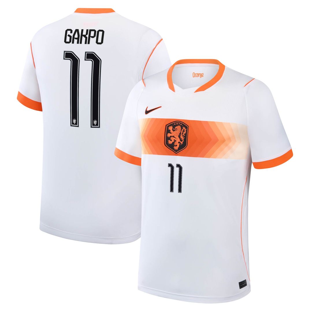 Cody Gakpo Netherlands National Team Nike 2026 Away Stadium Replica Jersey - White