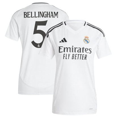 Jude Bellingham Real Madrid adidas Women's 2024/25 Home Replica Player Jersey - White