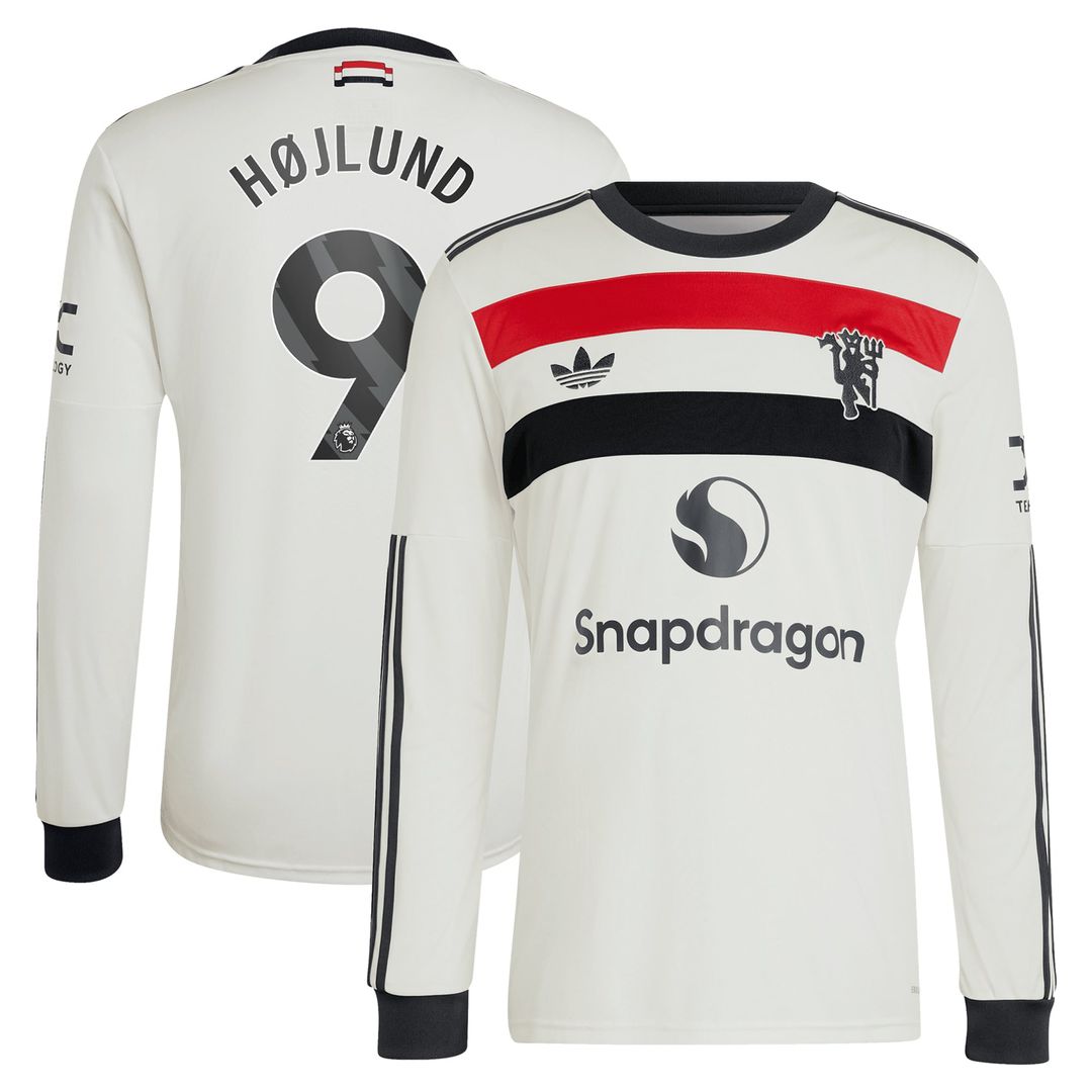 Rasmus Højlund Manchester United adidas Originals 2024/25 Third Replica Long Sleeve Jersey - Cream