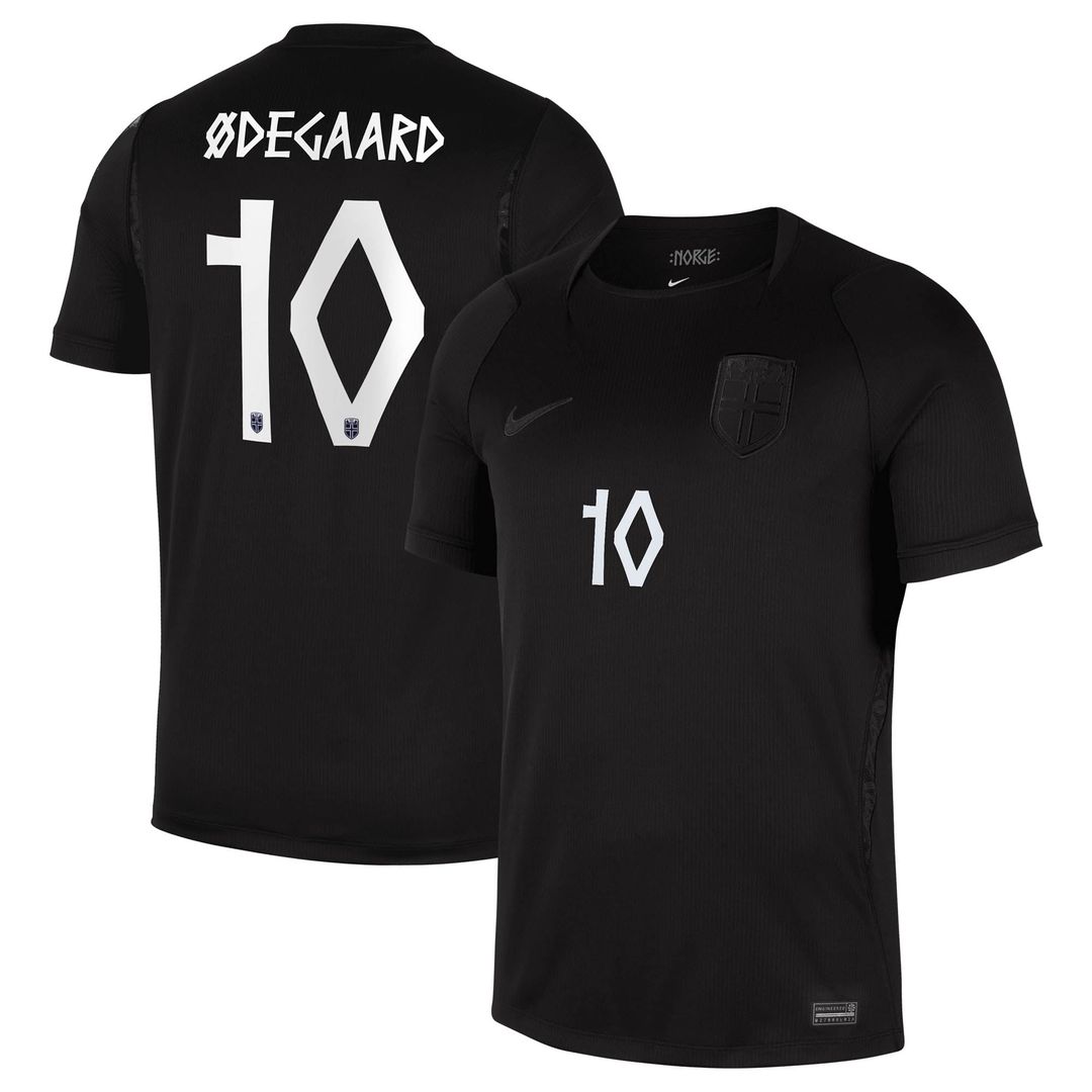 Martin Ødegaard Norway National Team Nike 2026 Away Stadium Replica Jersey - Black