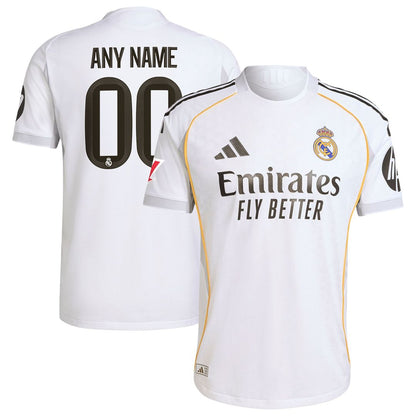 Real Madrid adidas 2025/26 Home Authentic Custom Jersey - White