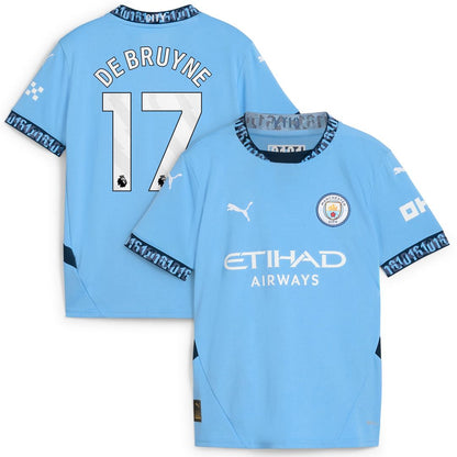 Kevin De Bruyne Manchester City Puma Youth 2024/25 Home Replica Player Jersey - Light Blue