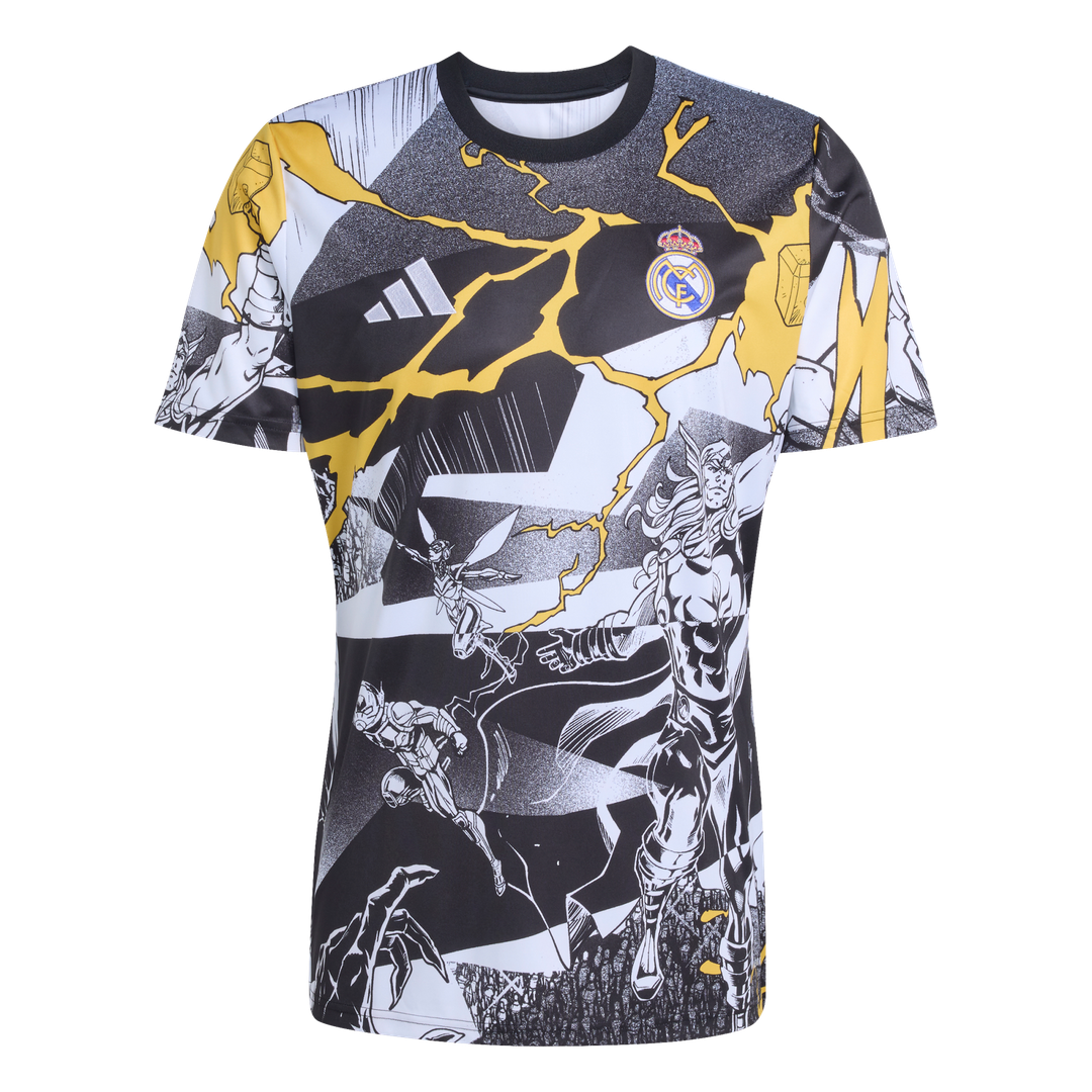 Real Madrid x Marvel adidas AEROREADY 2025/26 Pre-Match Top - White