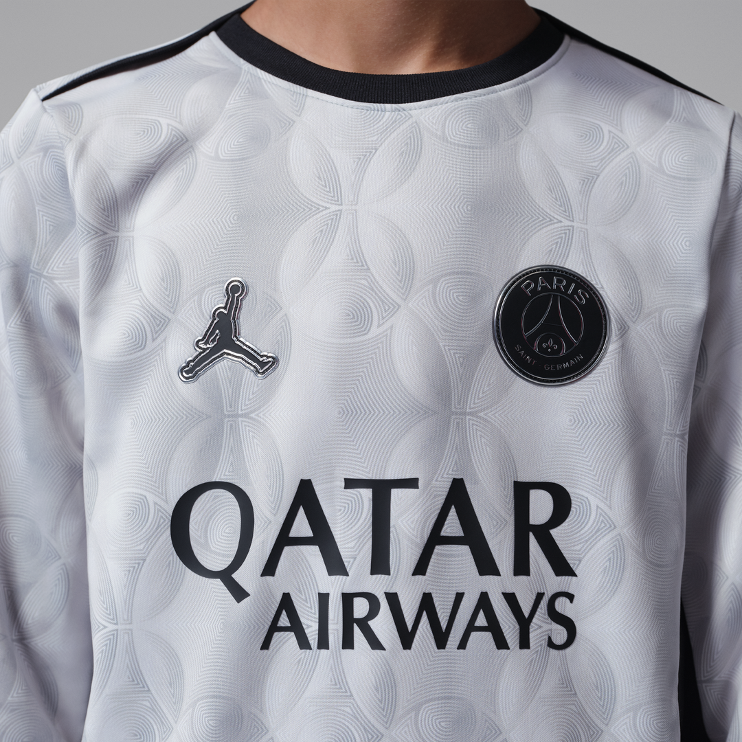 Paris Saint-Germain Jordan Brand Youth Long Sleeve Pre-Match Dri-FIT Top - Gray