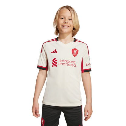 Liverpool adidas Youth 2025/26 Away Replica Jersey - White