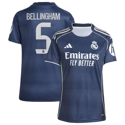 Jude Bellingham Real Madrid adidas Women's 2025/26 Away Replica Player Jersey - Blue