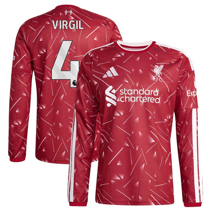 Virgil van Dijk Liverpool adidas 2026/27 Home Replica Long Sleeve Jersey - Red
