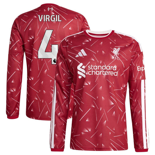 Virgil van Dijk Liverpool adidas 2026/27 Home Replica Long Sleeve Jersey - Red
